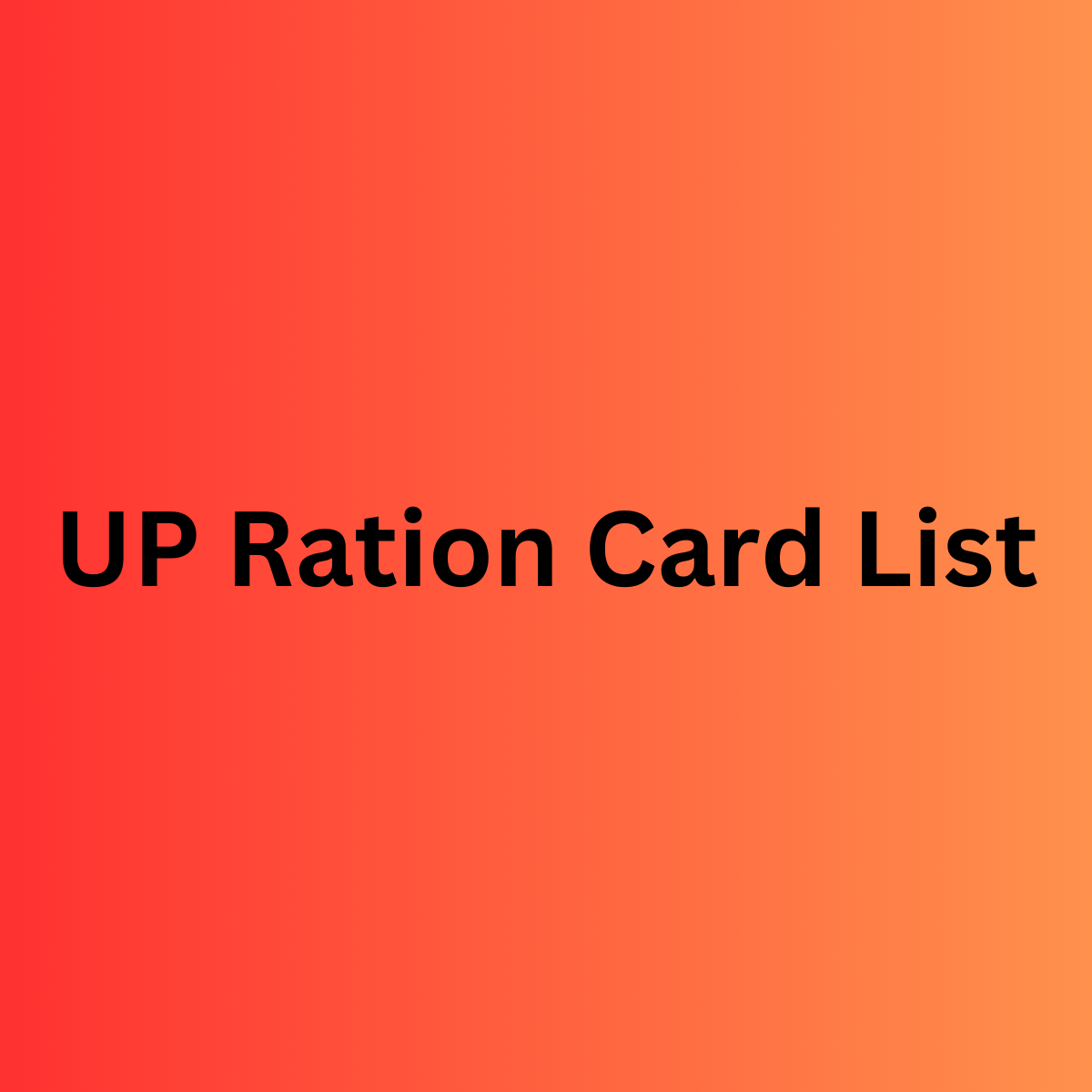 UP Ration Card List